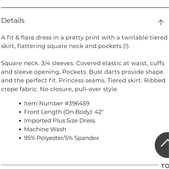 Lane Bryant Fantasy Floral 3/4 Sleeve Square Neck Tiered Fit & Flare Dress 26/28 - Picture 16 of 16